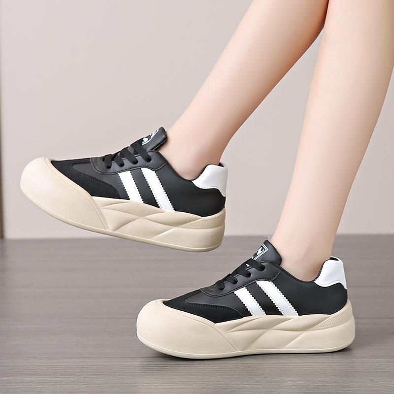 New Style Fashion White Casual Sports Shoes Women's Spring Popular Style Canvas Shoes Women's Comfort Thick Sole Zapatos Mujer