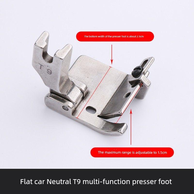 

T9 Multi-Functional Presser Foot Hemming Bag Back Collar Ribbon Curling Hem Machine Flat Neutral Adjustable Multi-Purpose Presser Foot Accessories T9 presser foot