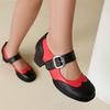 Fashion Spring Vintage Women Sandals Round Toe Mary Jane Shoes High Heels Mixed Color Big Size 35-43 Leisure Daily Female Summer Shoes