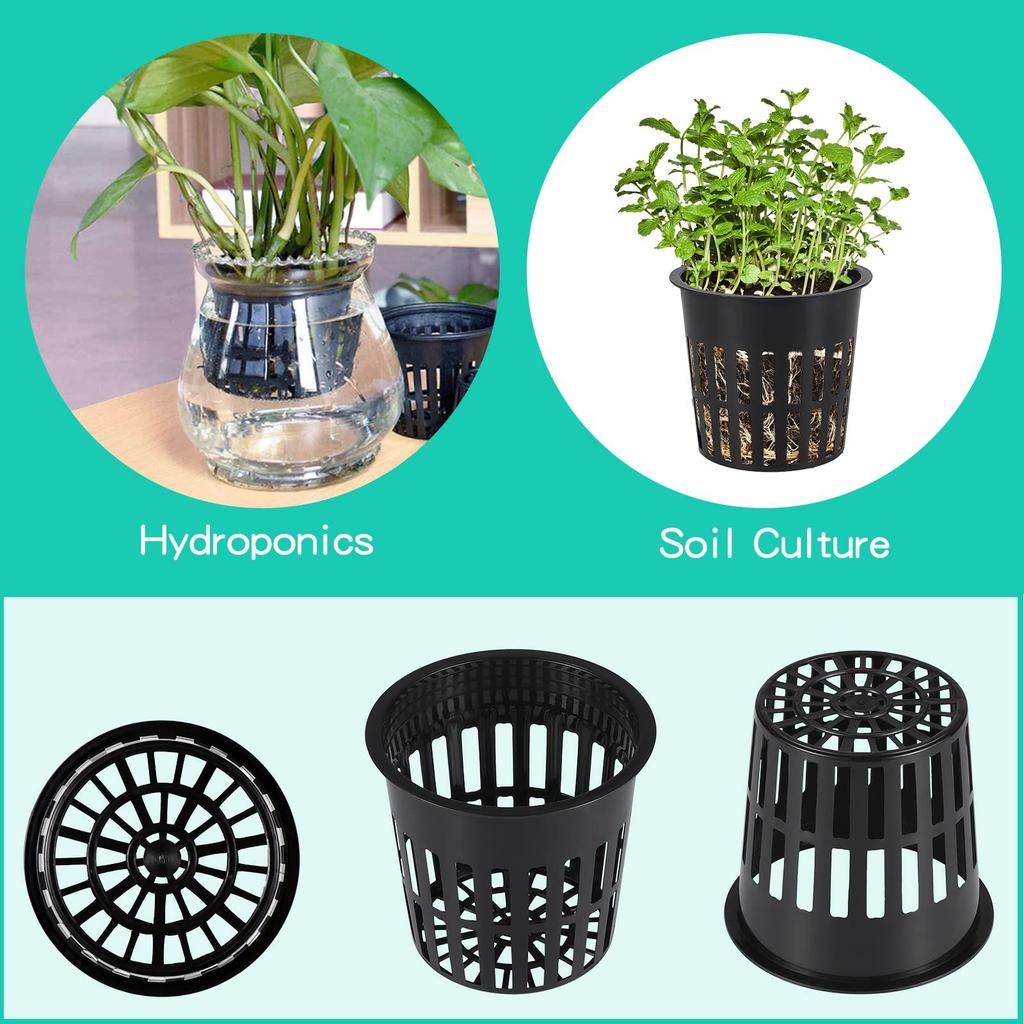 Hydroponic Planting Basket Soilless Cultivation Equipment Tube Vegetable Plant Seedling Planting Plastic Mesh Pots 10Pcs