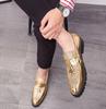 Men's Plus Size Pointed-Toe Loafers with Sequins British-Style Nightclub Dress Loafers