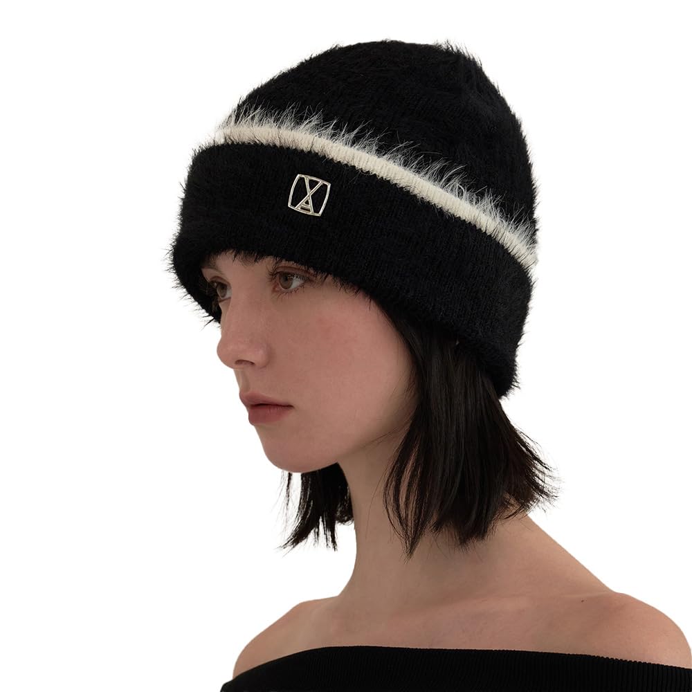 

VA Квадратная шапка-бини с ворсом черная чёрный