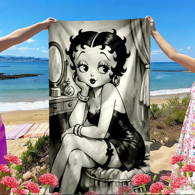 Doll Print Beach Towel, Versatile Lightweight Absorbent Beach Towel for Pool Surf Yoga Bathroom, Perfect Birthday Holiday Gift