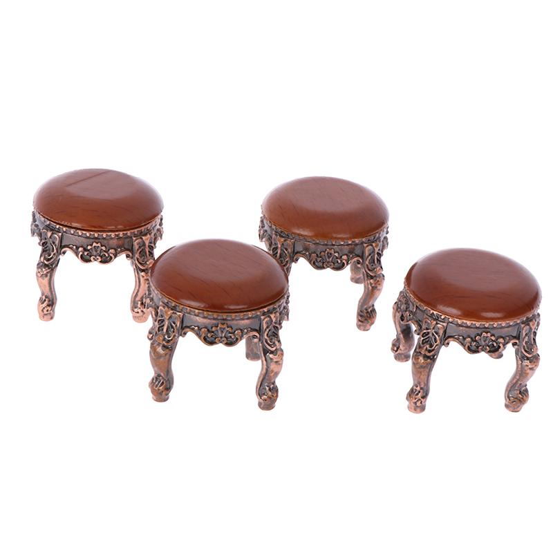 1:12 Dollhouse Miniature Furniture Wooden Round Kitchen Side Table And Stool