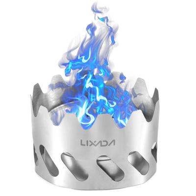 Mini Backpacking Stove 80ml Aluminum Alcohol Burner with Small Stainless Steel Windshield Portable