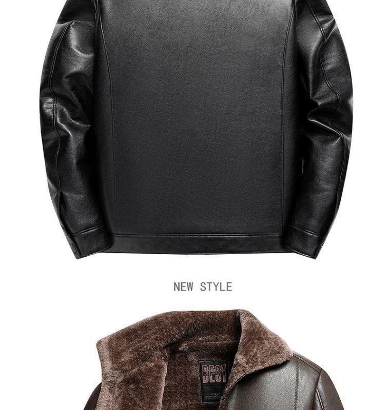 Hochwertige Herren Leder Winterjacke 2025 - Verdickter Samt für Mittelalte & Ältere