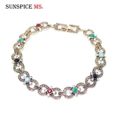 Gold Silver Color Charm Bracelet Bohemia Retro Bracelet Ethnic Wedding Jewelry Bridal Gift