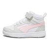 Puma Rebound V6 Mid Top Kids Skate Shoes Kids Sneakers Gray Pink 393832-04