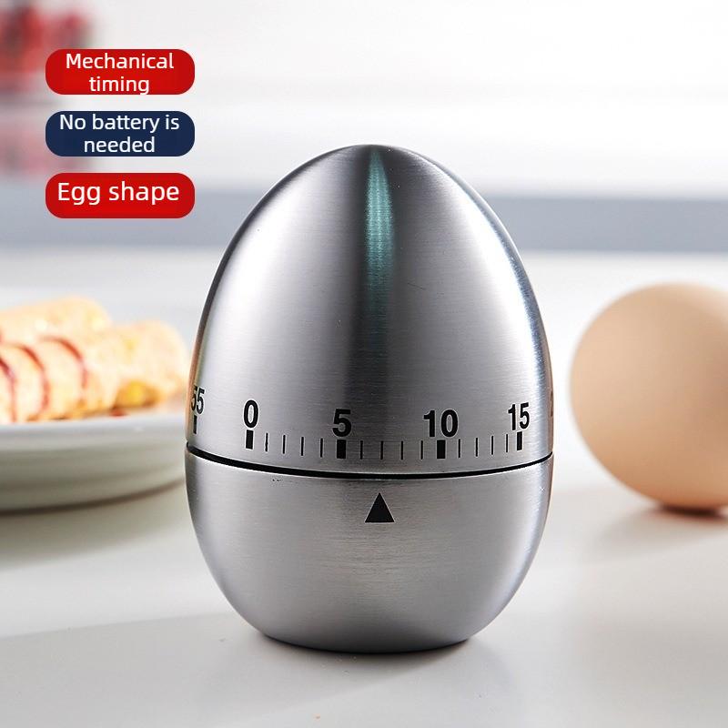 Egg Shaped Mechanical Timer 60 Minute Countdown Device for Baking Cooking Student Kitchen Helper