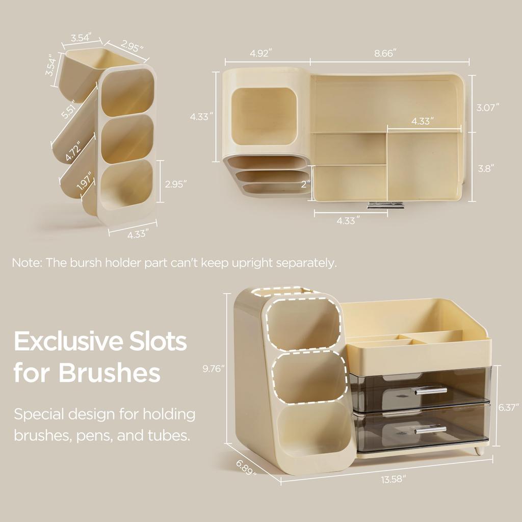 Hblife Cosmetic Makeup Cosmetic Storage Makeup Storage Cosmetic Storage Box with Dividers and Small Organizer for Nail and Eyeshadow Palettes Box,