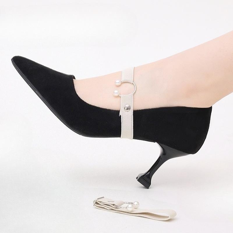 1 Pair High Elastic Shoe Straps Hold Loose High Heels Shoes Band Anti-loose for Girls Women Shoes Belts Solid Color Shoelaces