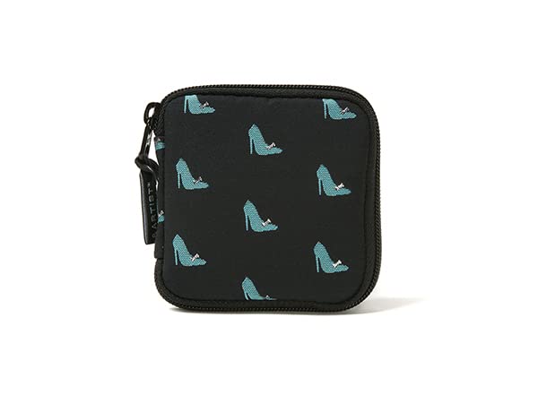 Artisan & Artist XOP-SH735 Portable Accessory Case with Ring Holder, Jewelry Pouch, Navy Blue, Shoe Pattern