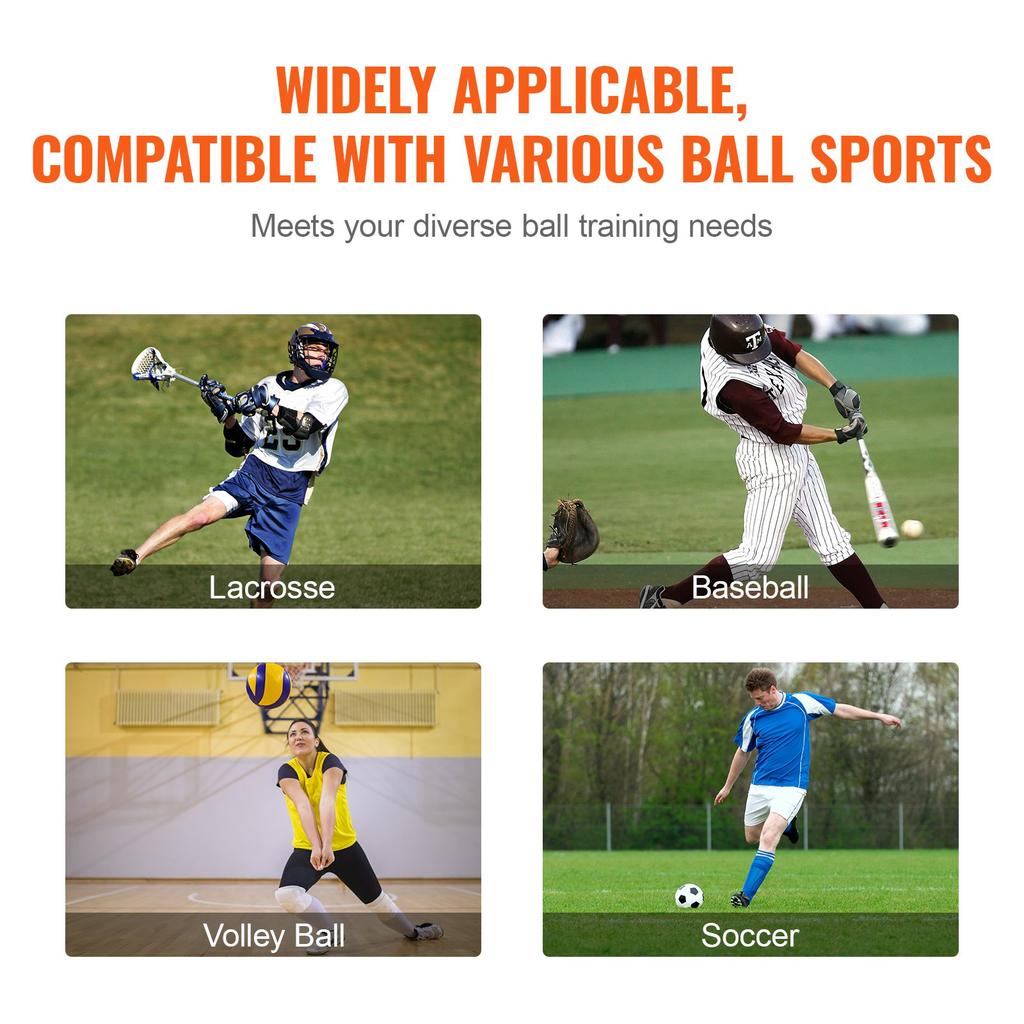 VEVOR Lacrosse Rebounder for Backyard, 1219.2 X 2133.6 Mm Volleyball Bounce Back Net, Pitchback Throwback Baseball Softball Return Training Screen