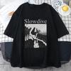 Slowdive T Shirt Anime T Shirts Women Summer Short Sleeve Loose Hip Hop Streetwear Tee Shirts Cartoon Anime Oversized Tshirt