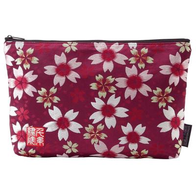 Senshishuin Nishijin Brocade Stamp Book Case Edo Purple Cherry Blossom Design Pouch/Shrine (Lined) (Large)