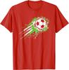 Grunge Soccer Ball Splash Graphic Tee Breathable Cotton Short Sleeve Tshirt For Boys And Unisex