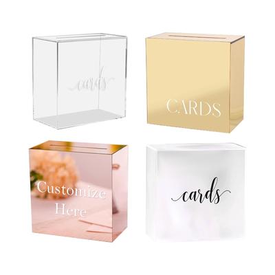 Large Acrylic Wedding Reception DIY Envelope Gift Card Box Sign for Birthday Decorations Anniversary Shower Party Supplies