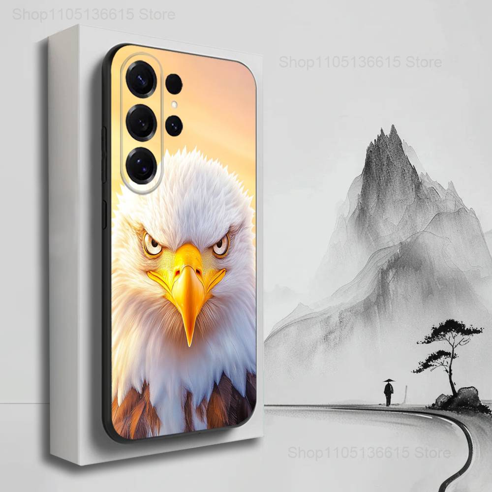 

Eagle Cool Animal Phone For Samsung S25,S10,S20,S10,S21,S9,S24,S23,Ultra,FE,Plus,Lite,Soft Silicone Black Cover SamsungS235G