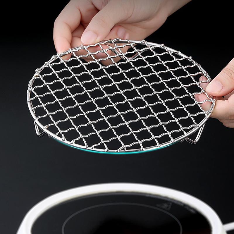 Round Air Fryer Rack With Legs Stackable Grid Grilling Rack Stainless Steel Anti-Corrosion For Home Kitchen Oven Steamer Cooker