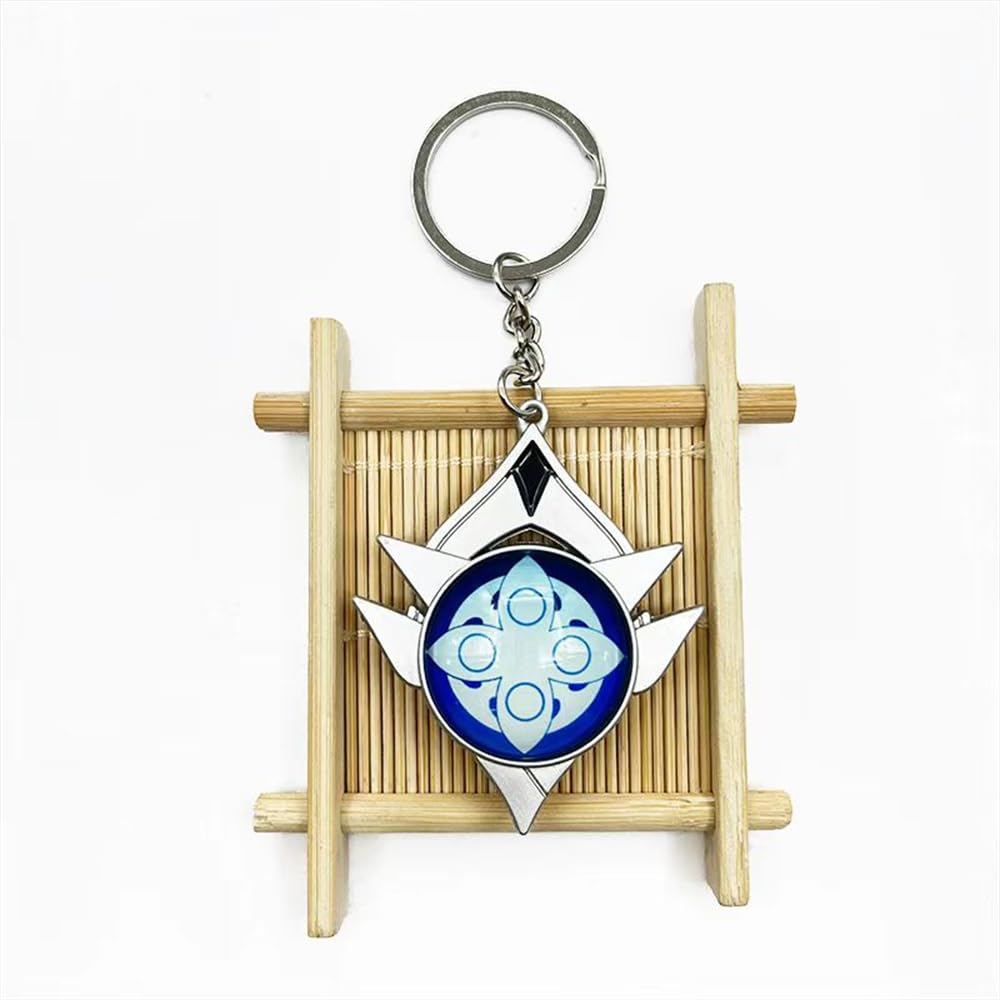 Genshin Impact Snezhnaya Ice Evil Eye Moe School Cultural Key Mobile Photo Souvenir [Sizuuenn] Keychain, Luminous, Cosplay, Merchandise, Festival,