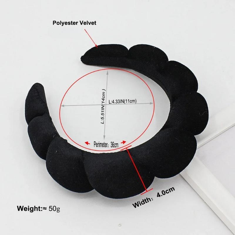 Sponge Spa Headband Velvet Washing Face Wide Padded Hair Hoop Skin Care Makeup Removal Shower For Women Girls Hair Accessories