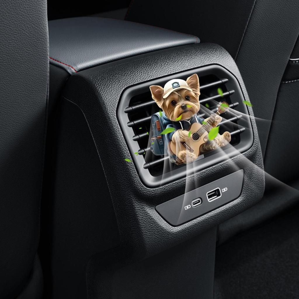 Car Vent Air Freshener Flat Acrylic Funny Diffuser Cute Dog Air Freshener For Home Women Summer Night Travel Road Trip Van Daily