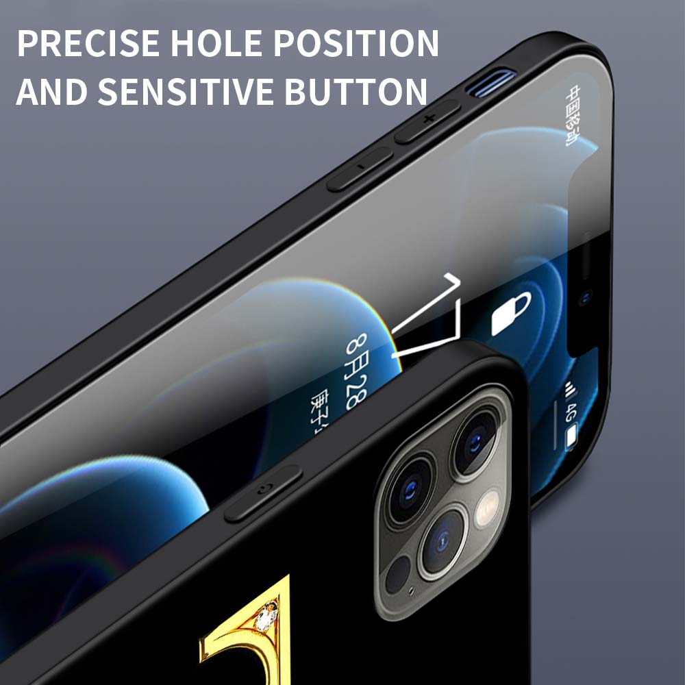 Letter Alphabet Case For Apple IPhone 18 11 13 12 Pro 7 XR X XS Max 8 6 6S Plus 5 5S SE 2020 13Pro Black Phone Cover Capa