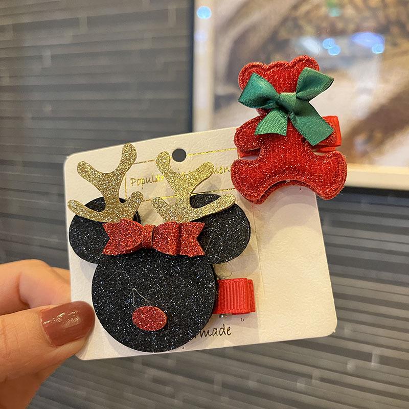 Weihnachts-Minnie-Haarspangen - Niedliche Cartoon-Accessoires für das Weihnachts-Verkleiden von Kindern