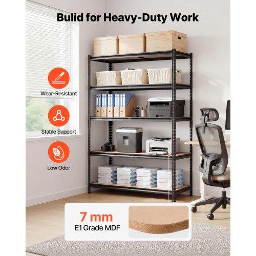 VEVOR Storage Shelves, 5-Tier Adjustable, 1360.8kg Capacity, Heavy Duty Garage Storage Shelving Unit, Metal Utility Rack Shelf