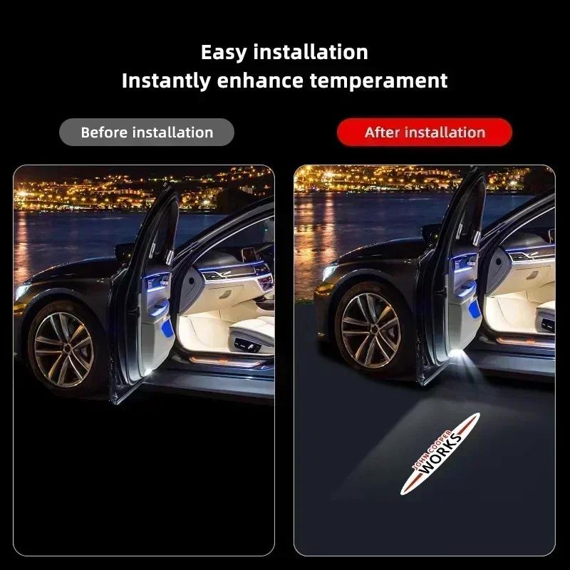 For mini DF01/HD Led Welcome Light Car Door Projector Lamp Decoration For BMW MINI Cooper S Works JCW R55 R56 R50 R53 R60 R61 F54 F55 F56 F60