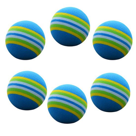 

6Pcs Golf Swing Training Aid Indoor Practice Sponge Foam Balls Stripe Sport Tool