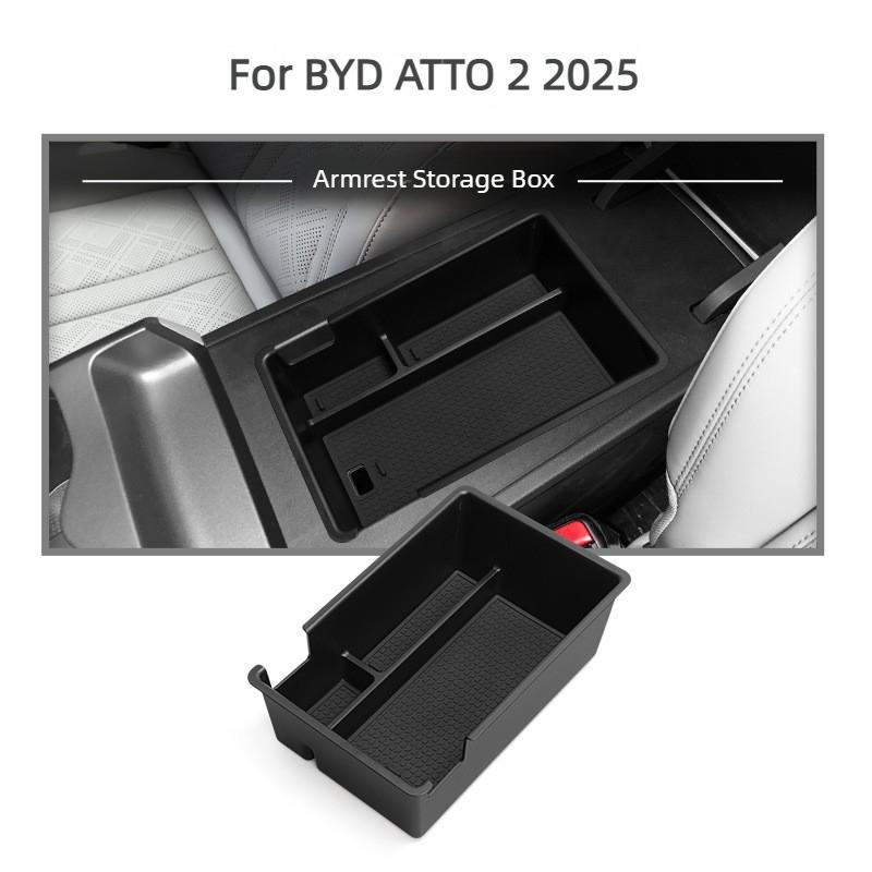 For Byd Atto 2   Center Console Armrest Storage Box Under Console Organizer Tray Cup Holder Cover Car Accessories