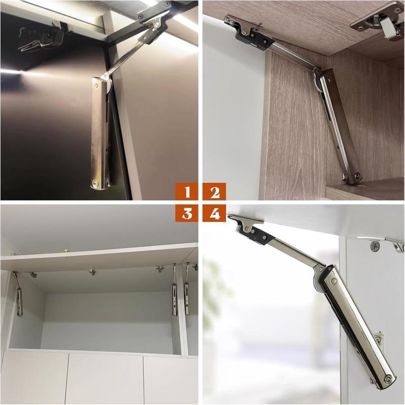 Adjustable Soft Close Lid Support Hinges Heavy Duty Hydraulic Cabinet Hinge Randomly Stop Soft Closing Door Support Lift Up