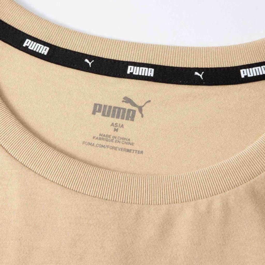 PUMA Ess Tee Logo Print Straight Casual Round Neck Short Sleeve T-Shirt Men Tops Beige-Brown 671260-21