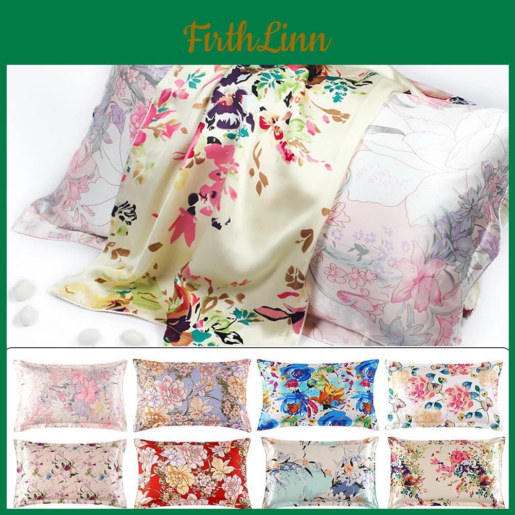 48x74cm100 Case Silk Pillow Mulberry 25momme Genuine Silk Pillowcase Exquisite Floral Print Pillow Cover