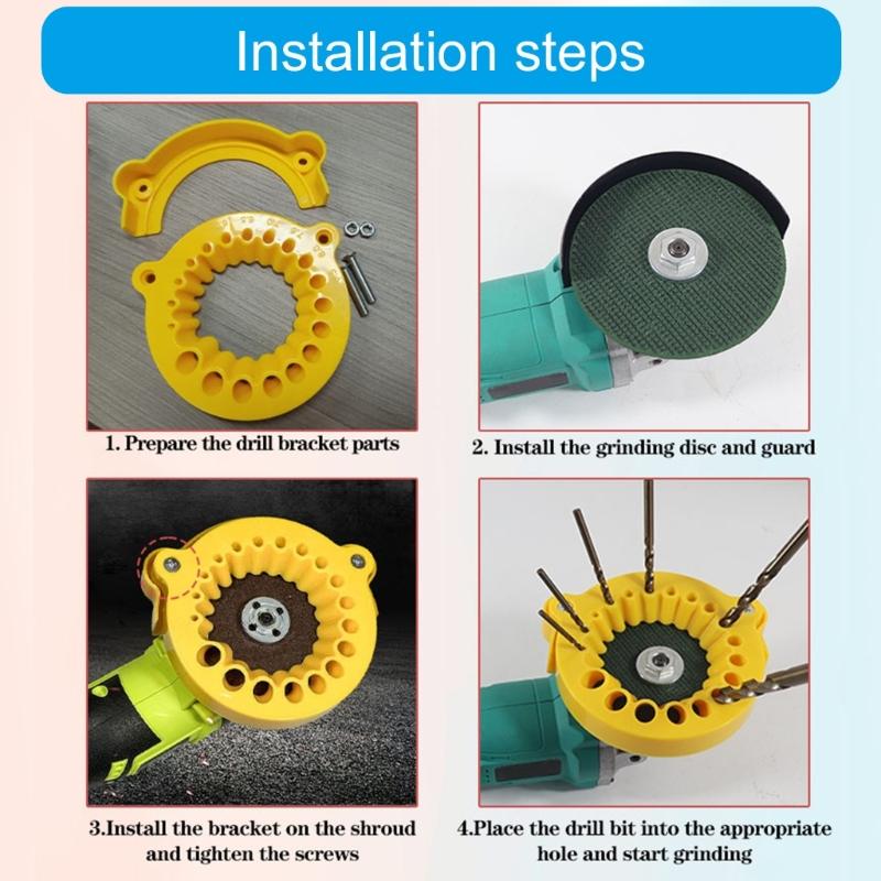 Drill Bit Sharpening Jig For Angled Grinders Accurate Size Marking 3.5mm-12.5mm Multipurpose Grinding Polishing Tool