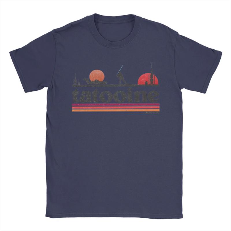 Casual Planet Sky Tatooine TShirts for Unisex Crewneck Cotton T Shirt Short Sleeve Tee Shirt Classic Clothes