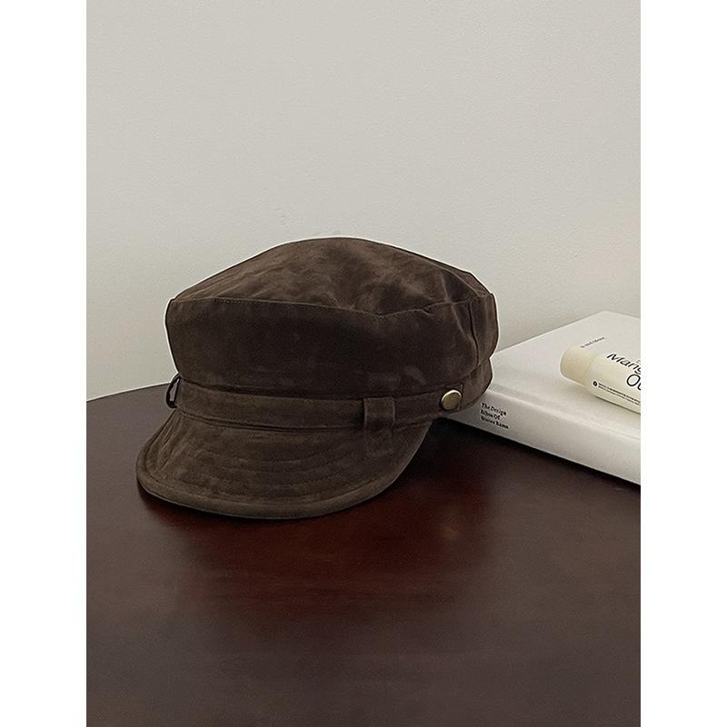 

Замшевый замшевый восьмиугольный берет женская ретро кепка газетчика осень и зима новая шляпа художника One size