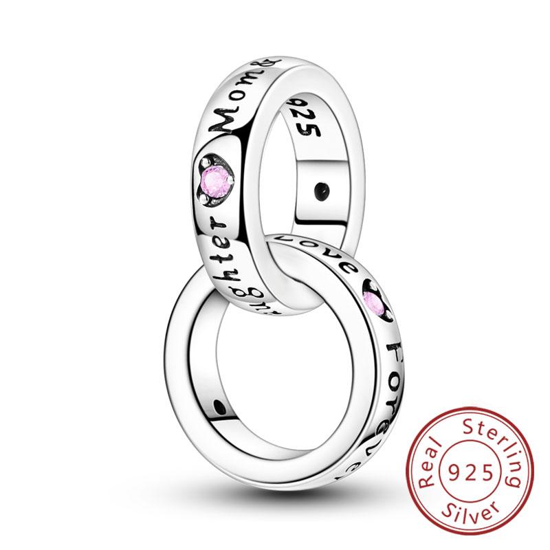 Original Copper Charm Bead Mother'S Day Love Heart Family Charm Bead Pendant Fits Bracelet Womens Jewelry Gifts