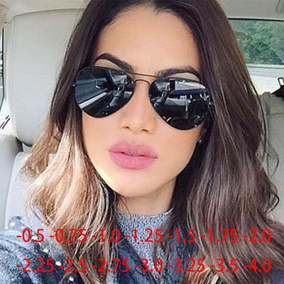 Metal Pilot Sunglasses Women/Men Classic Prescription Glasses 0 -0.5 -1.0 -2.0 To -4.0
