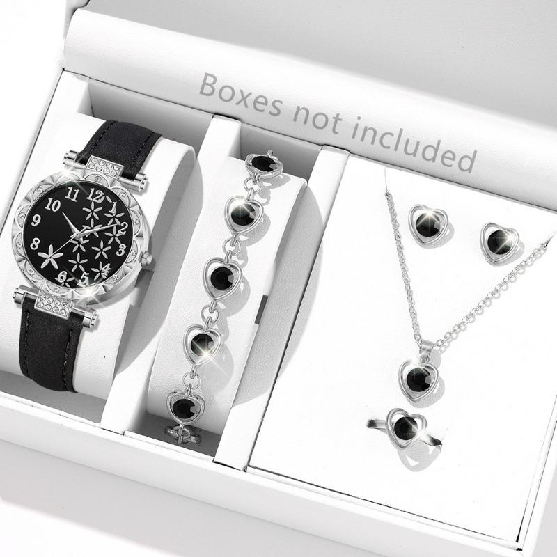 Star Watch Women's Diamond Belt Digital Dial Quartz Watch High Value Watch Set