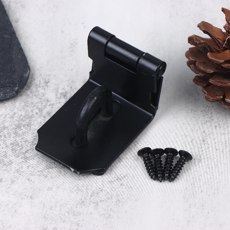 1 Set Stainless Steel Padlock Clasp Gate Hasp Staple Door 90 Degrees Latches Lock Shed Latch Household Burglar-Proof Hardware