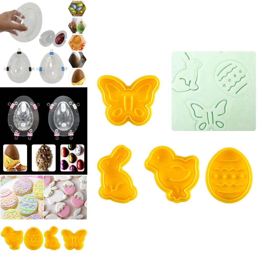 Large 3d Chocolate Easter Egg Moulds Durable And Reusable For Pastry Making