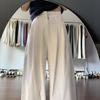 Pleated Texture Design White Jeans Big Size Women's Flesh Covering Loose Drag Floor Straight Wide Leg Long Trousers Jeans for Women Long Denim Pants