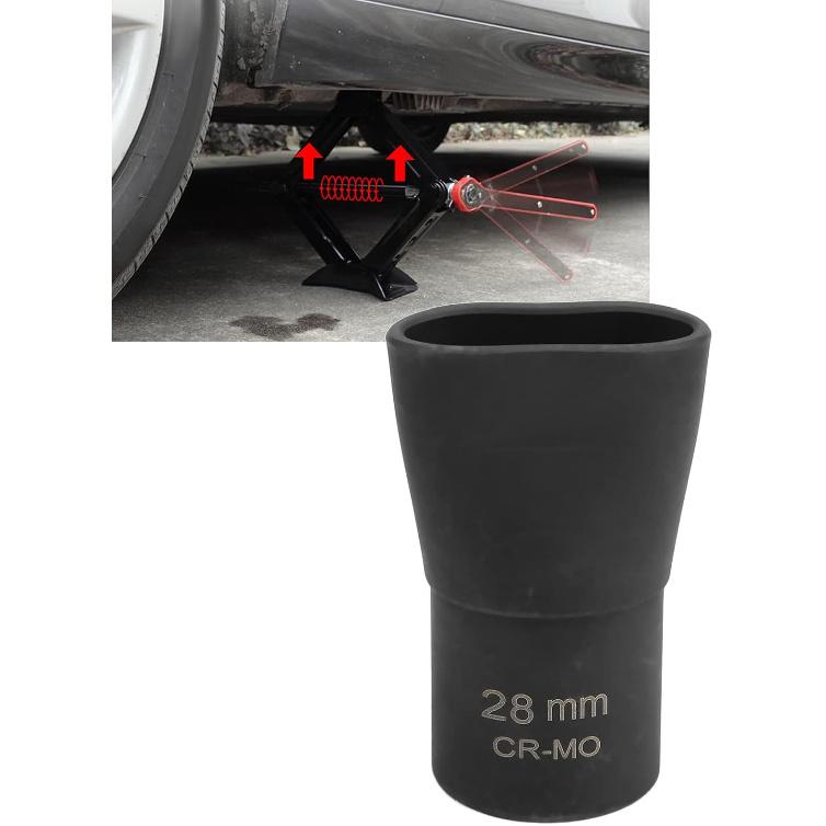 Adaptador para Macaco de Tesoura, Metal Preto de 1/2 polegada Macaco de Tesoura de Acionamento Rápido para Macacos(28 mm)