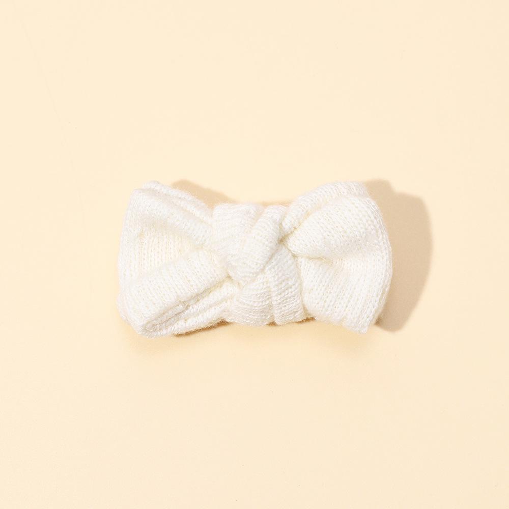 Children's Knitted Bow Hair Clips - Korean Style Decorative Headwear for Girls