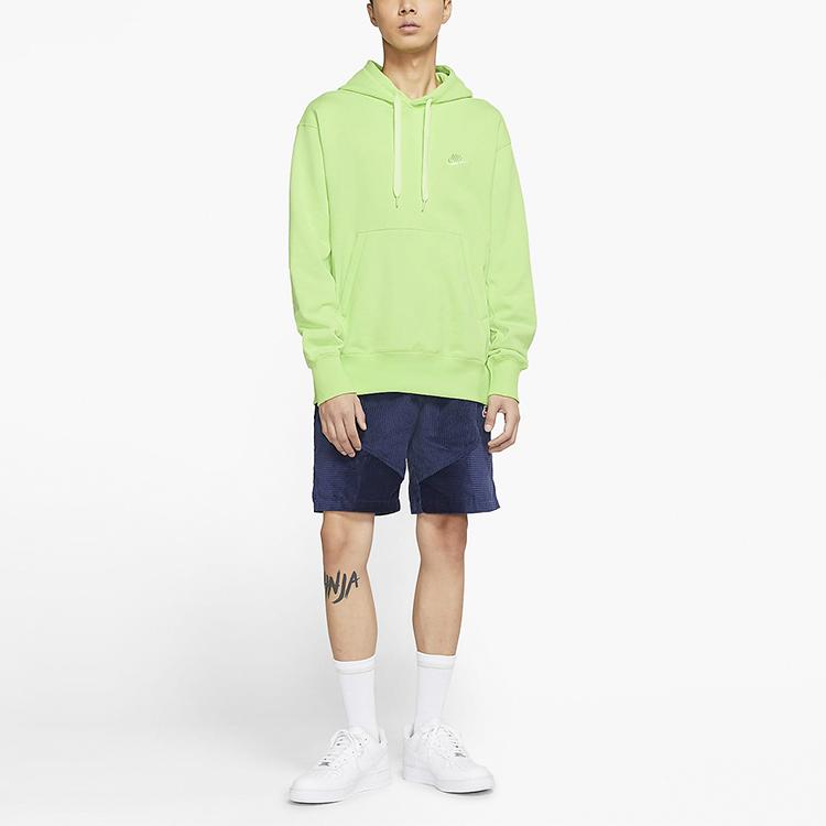 Nike Sportswear French Terry Embroidered Logo Hoodie Long Sleeve Men Top Acid-Green DA0024-399