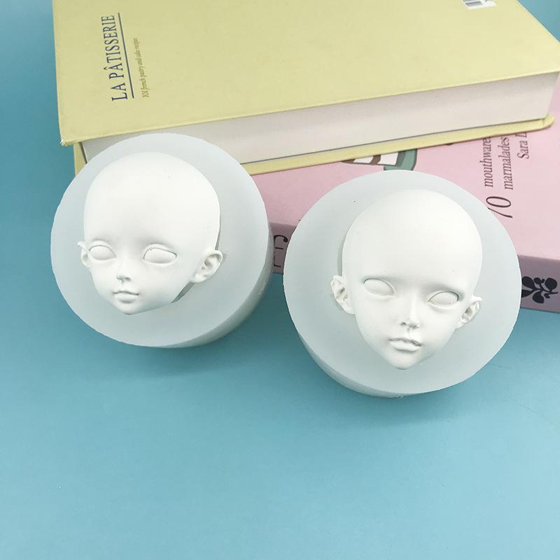 1 Piece Polymer Clay Head Sculpey Handmade Tools 3D Baby Face Silicone Molds Human Facial Mould Diy Doll Modified Accessories