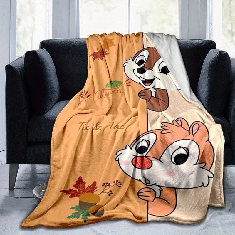 1pc Chip and Dale Printing Blanket - Soft, All-Season Throw for Living Room, Bedroom,Personalized Gift with Adorable Cartoon Design