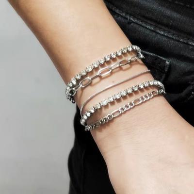 Chaîne multi-rangs à griffes de brique simple et élégante, tendance bijoux ins ensemble géométrique créatif bracelet